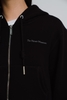 Black Embroider Private Hoodie Zip Cropped
