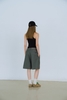 Grey Pleated Bermuda Short