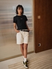 Black Cotton Twill Slub Babytee