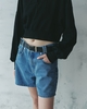 Black & Darkblue Cropped Polo Sweater