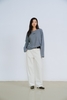 Dusty Blue Striped Long Sleeves T-Shirt