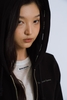 Black Embroider Private Hoodie Zip Cropped