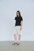 Dark Blue Cotton Twill Slub Baby Tee