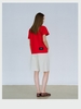 White Knee-Length Wide Denim Shorts