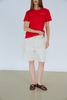 White Knee-Length Wide Denim Shorts