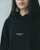 Dark Embroidered Slogan Wash Hoodie
