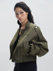 Cropped Nylon Twill Bomber Jacket