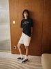 Black Twill Silk Numero Tshirt