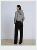 Grey Embroidered Private Hoodie Zip Cropped