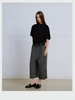 Grey Wide Cropped Trousers