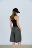 Grey Pleated Bermuda Short