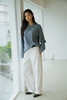 Dusty Blue Striped Long Sleeves T-Shirt