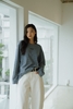 Dusty Blue Striped Long Sleeves T-Shirt