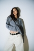 Dusty Blue Striped Long Sleeves T-Shirt