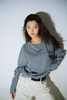 Dusty Blue Striped Long Sleeves T-Shirt