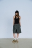Black Pleated Bermuda Short