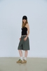 Grey Pleated Bermuda Short