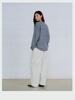 Dusty Blue Striped Long Sleeves T-Shirt