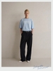 IcyBlue Cotton Twill Slub Shirt Logo Embroidered
