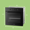 Lò nướng Comfee CO-AC70KB âm tủ, dung tích 70 lít, 8 chức năng nấu cài sẵn,, thiết kế kính đen sang trọng