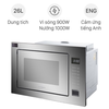 Lò vi sóng âm tủ Junger TK-90, dung tích 25L, công suất vi sóng 1450W, công suất nướng 1000W, thiết kế thép không gỉ, lắp âm tủ tiết kiệm không gian