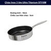 Chảo Inox 3 lớp Ultra Titanium Sunhouse STI18M, STI22M, STI26M