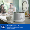 Nồi cơm điện Philips HD3008/30 dung tích 1.8L, công suất 700W, 10 chế độ nấu, lòng nồi chống dính, giữ ấm lâu