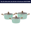 Bộ nồi chống dính vân đá đáy từ Sunhouse SHG7979MB
