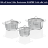 Bộ nồi inox 5 đáy Sunhouse SHG788 3 nồi nắp kính