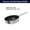Chảo Inox 3 lớp Ultra Titanium Sunhouse STI18M, STI22M, STI26M