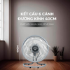 Quạt sàn Tefal VH686790 công suất 80 W, 6 cánh 40 cm,  động cơ bạc thau bền bỉ