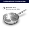 Chảo Inox đa lớp Sunhouse nhiều kích thước 16cm, 18cm, 20cm, 22cm ,24cm, 26cm, 28cm