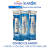 Combo 3 lõi lọc thô Karofi 1 2 3 dùng cho máy lọc nước RO có 3 cốc lọc 10inch (Lõi 3 là than lưới)