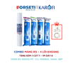 Combo màng RO đúc nguyên khối 100 GPD và 4 lõi chức năng T33, Mineral, Orp, Nano cho máy Karofi