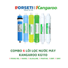 Combo 9 lõi lọc nước máy KG110 Kangaroo (123, RO 50GPD, Nano, Alkaline, Maifan, Orp, 5in1)