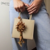 Charm hoa dã quỳ iSeren, da dê cao cấp, da thật handmade, móc khóa, charm treo túi xách, quà tặng cao cấp