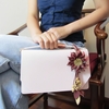 Charm hoa dã quỳ iSeren, da dê cao cấp, da thật handmade, móc khóa, charm treo túi xách, quà tặng cao cấp