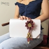 Charm hoa dã quỳ iSeren, da dê cao cấp, da thật handmade, móc khóa, charm treo túi xách, quà tặng cao cấp