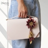 Charm hoa dã quỳ iSeren, da dê cao cấp, da thật handmade, móc khóa, charm treo túi xách, quà tặng cao cấp