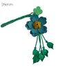 Charm hoa trà iSeren, da dê cao cấp, da thật handmade, móc khóa, charm treo túi xách, quà tặng cao cấp