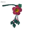 Charm hoa trà iSeren, da dê cao cấp, da thật handmade, móc khóa, charm treo túi xách, quà tặng cao cấp