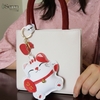 Charm Mèo Thần Tài (Maneki Neko) iSeren, da bò cao cấp, da thật handmade, móc khóa, charm treo túi xách, quà tặng cao cấp