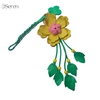 Charm hoa trà iSeren, da dê cao cấp, da thật handmade, móc khóa, charm treo túi xách, quà tặng cao cấp