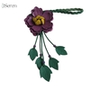 Charm hoa trà iSeren, da dê cao cấp, da thật handmade, móc khóa, charm treo túi xách, quà tặng cao cấp