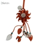 Charm hoa dã quỳ iSeren, da dê cao cấp, da thật handmade, móc khóa, charm treo túi xách, quà tặng cao cấp