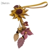 Charm hoa dã quỳ iSeren, da dê cao cấp, da thật handmade, móc khóa, charm treo túi xách, quà tặng cao cấp