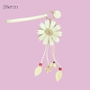 Charm hoa cúc iSeren, da dê cao cấp, da thật handmade, móc khóa, charm treo túi xách, quà tặng cao cấp