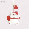 Charm Mèo Thần Tài (Maneki Neko) iSeren, da bò cao cấp, da thật handmade, móc khóa, charm treo túi xách, quà tặng cao cấp