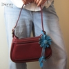 Charm hoa cúc iSeren, da dê cao cấp, da thật handmade, móc khóa, charm treo túi xách, quà tặng cao cấp