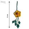 Charm hoa trà iSeren, da dê cao cấp, da thật handmade, móc khóa, charm treo túi xách, quà tặng cao cấp